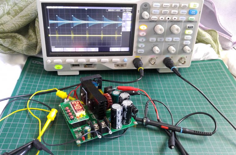 Analyzing and evaluating a DC-DC Step up Converter with an oscilloscope
