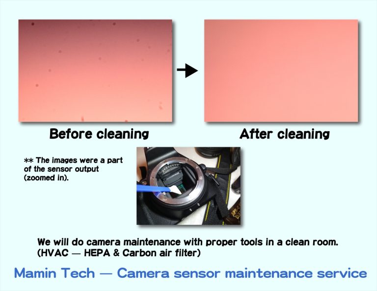 Camera (DSLR, Mirrorless) sensor cleaning service (maintenance)